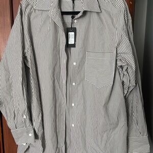 rag & bone Boyfriend Striped button up Shirt in gravel stripe